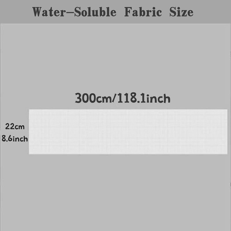 LZCSXON Water Soluble Canvas Cloth, 14 Count Aida Cloth, Cross Stitch Canvas, Disappear in Water DIY Handmade Embroidery Sewing Accessories (300 x 22cm), White - Image 2
